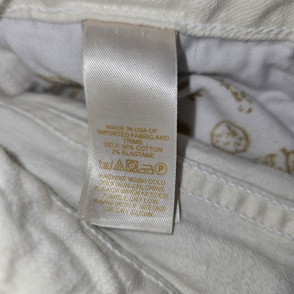 Kate Spade New York White Straight Leg Denim Jeans Size 27 /4 Gold Broome Street - Picture 13 of 14